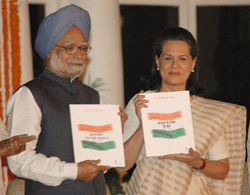 Prime Minister, Dr. Manmohan Singh and UPA Chairperson Sonia Gandhi 